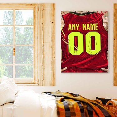 Atlanta Hawks Jersey Custom Canvas Print Wall Art for Boy Girl Men Women Basketball Personalized Canvas Art